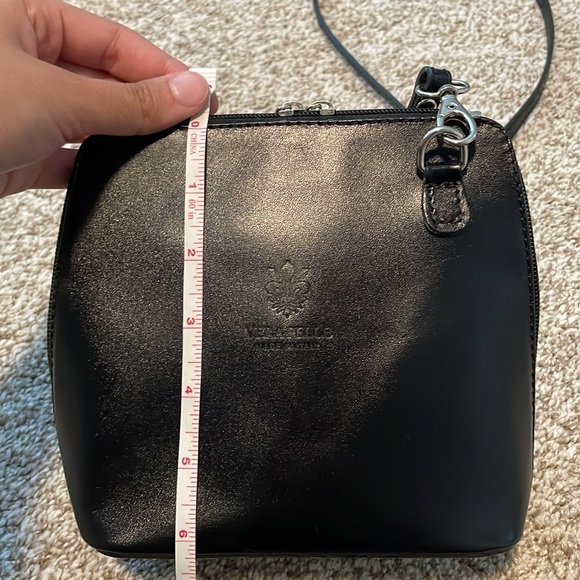 Genuine Italian Black Vera Pelle Leather Cross Body Bag - purchased in Italy - Picture 12 of 17
